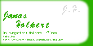 janos holpert business card